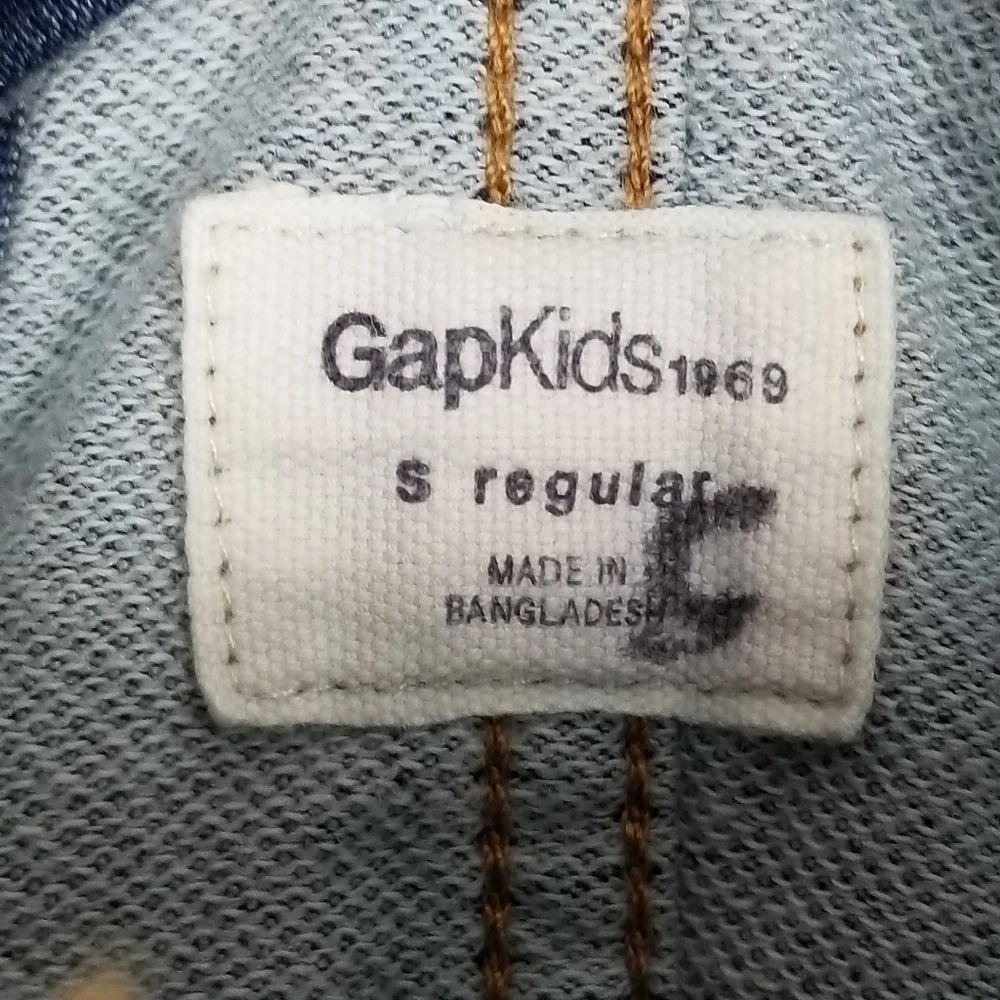 Denim Bib Pinafore Dress Skirtall Gap Kids Small 6/7 Regular Blue Button Front